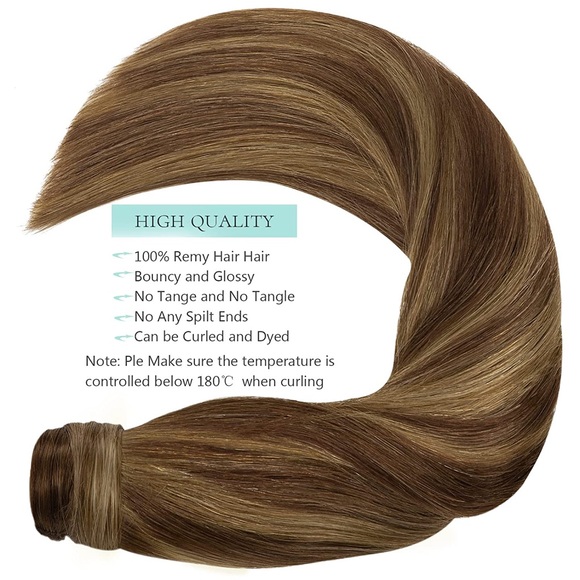 HUMAN HAIR Rooted Mixed Brown Ponytail Extension 22in 90g - Picture 2 of 15